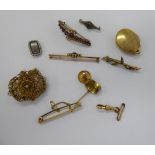 9ct gold and other jewellery: to include a filigree brooch 11