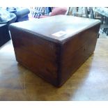 A late Victorian mahogany writing slope, the hinged lid,