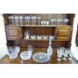 Glassware: to include a set of six lead crystal pedestal wines RSB