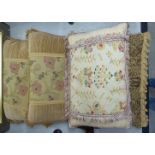 Four various fabric upholstered scatter cushions BSR