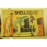A 1970s reproduction of an early 20thC Shell advertising poster printed on card 20'' x 28''