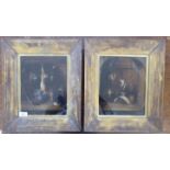 A pair of antique effect pictures - dead game and cooking implements in a pantry oil on canvas