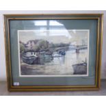 KWP - a view from Camden Loch watercolour bears initials 19'' x 12'' framed BSR