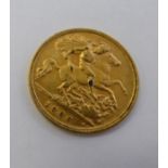 An Edwardian half sovereign,