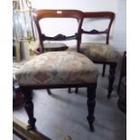 A pair of early Victorian mahogany framed shell carved bar back dining chairs,