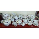 Royal Worcester china Evesham pattern tableware: to include a lidded biscuit barrel 6''h