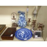 A mixed lot: to include a late 19thC Chinese porcelain water jug,