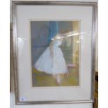 Eileen Dimmods - a study of a ballerina in a studio pastel bears a signature 11'' x 16'' framed