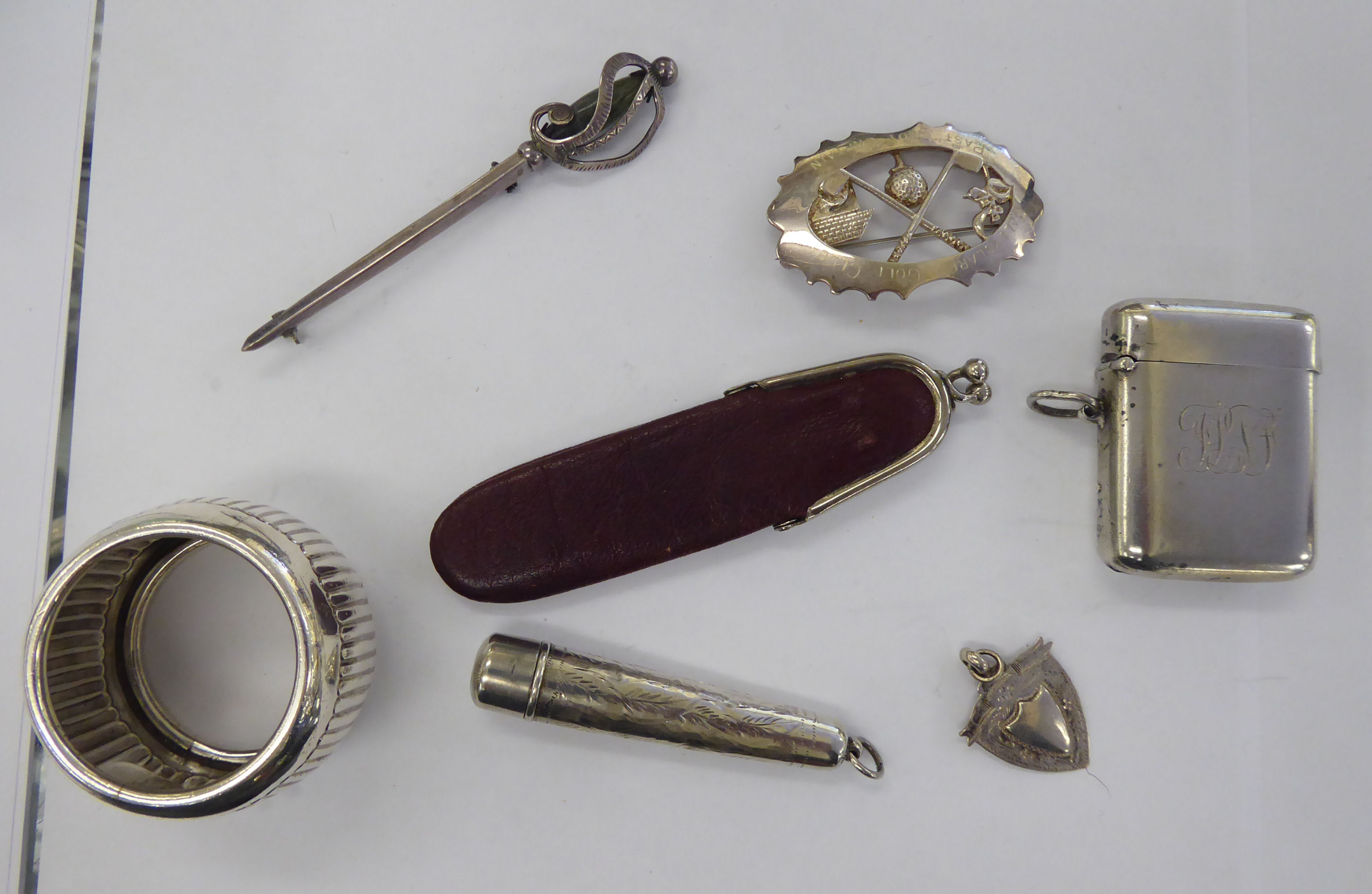 Collectables and personal ornament: to include a 9ct gold cased pocket knife with a stainless steel