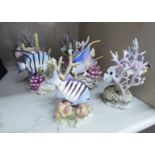 Six Royal Worcester china tropical fish ornaments by R Van Ruychevelt: to include an angelfish 3.
