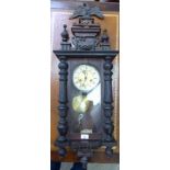 An early 20thC mahogany cased regulator design wall clock,