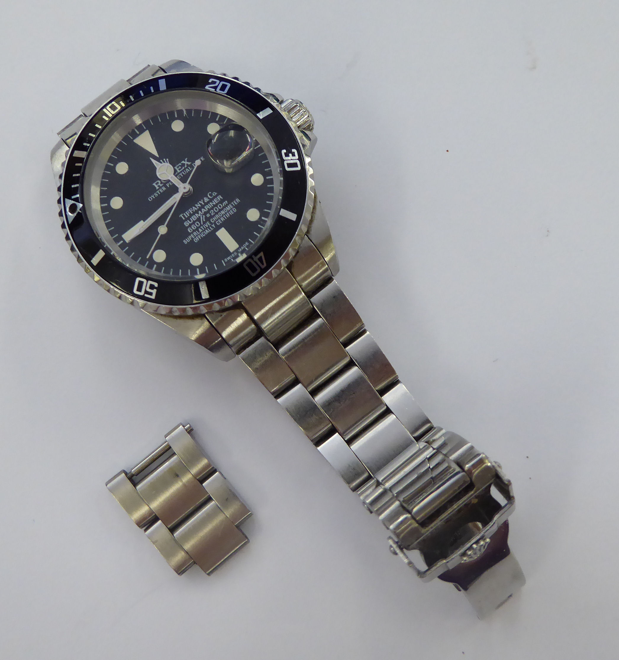 A replica Rolex Oyster Perpetual Date submariner wristwatch, - Image 3 of 5