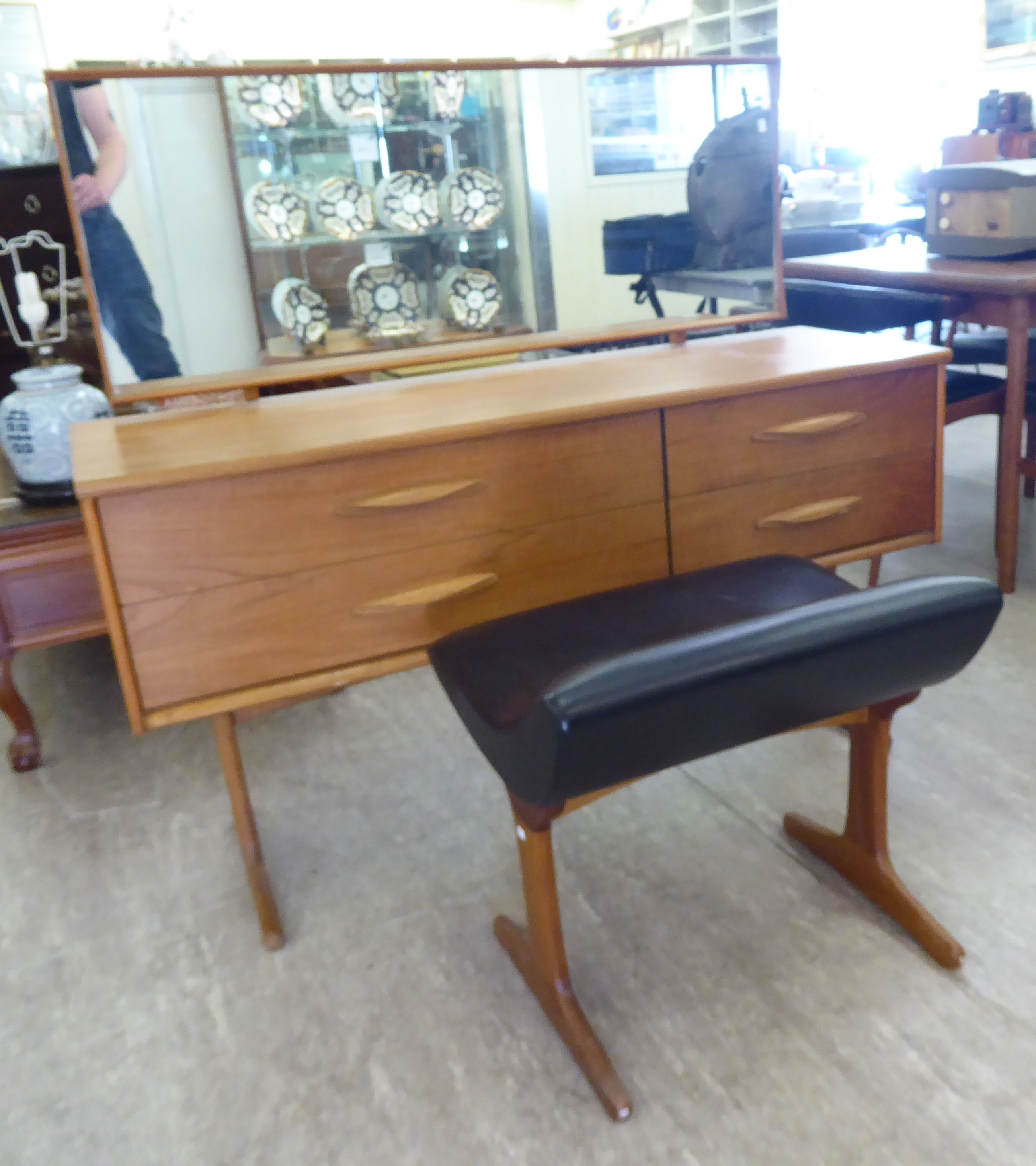 A 1970s teak finished four drawer dressing table, - Image 2 of 2