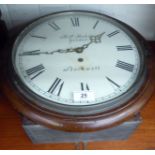 A late 19thC mahogany cased wall timepiece,
