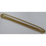 A 9ct gold ropetwist design necklace 11