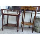 Small furniture: to include an Edwardian string inlaid mahogany kidney shaped stool,