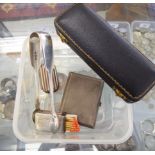 Silver and other collectables: to include a white metal and brass sovereign case 11