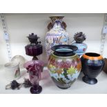 Decorative ceramics and glassware: to include a Dutch studio pottery vase,