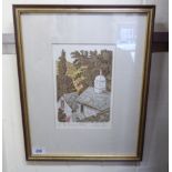 Simon Palmer - 'The Stranger's Advice' Limited Edition coloured etching 67/75 bears a pencil
