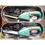 Two Bosch cordless electric hedge trimmers boxed RAB