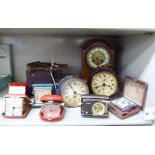 Early 20thC and later mahogany and other cased mantel and travel timepieces,