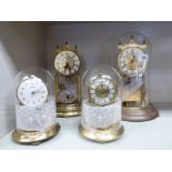 Clocks: to include a lacquered brass Anniversary clock,