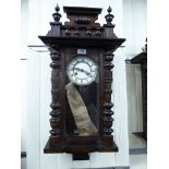 A late 19thC walnut Vienna regulator;