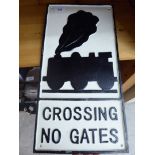 A cast iron sign 'Crossing,