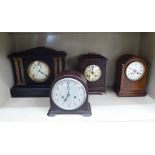 1930s and later black slate and other cased mantel clocks,