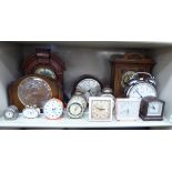 A 1920s and later oak and other mantel clocks,
