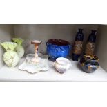 Ceramics and glassware: to include a pair of late Victorian Royal Doulton stoneware vases with lace