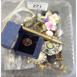 Items of personal ornament: to include a ceramic floral brooch CS