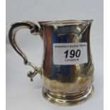 A George III silver tankard with a twin C-scrolled handle London 1789 11