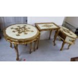 Small furniture: to include three pieces of 20thC Italian inspired cream and gilt painted