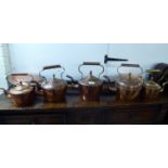 Victorian and later functional metalware: to include two similar copper warming pans,