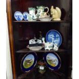 Decorative ceramics and glassware: to include a Mason's Ironstone china Chartreuse pattern trinket
