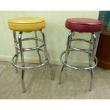 A pair of modern bar stools,
