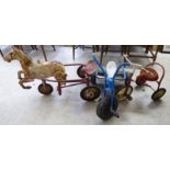 Three Tri-ang ride-on toys: to include a tricycle BSR