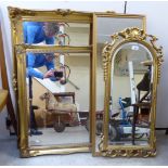 Four similar 'antique' style inspired gilt mirrors largest 24'' x 30'' BSR