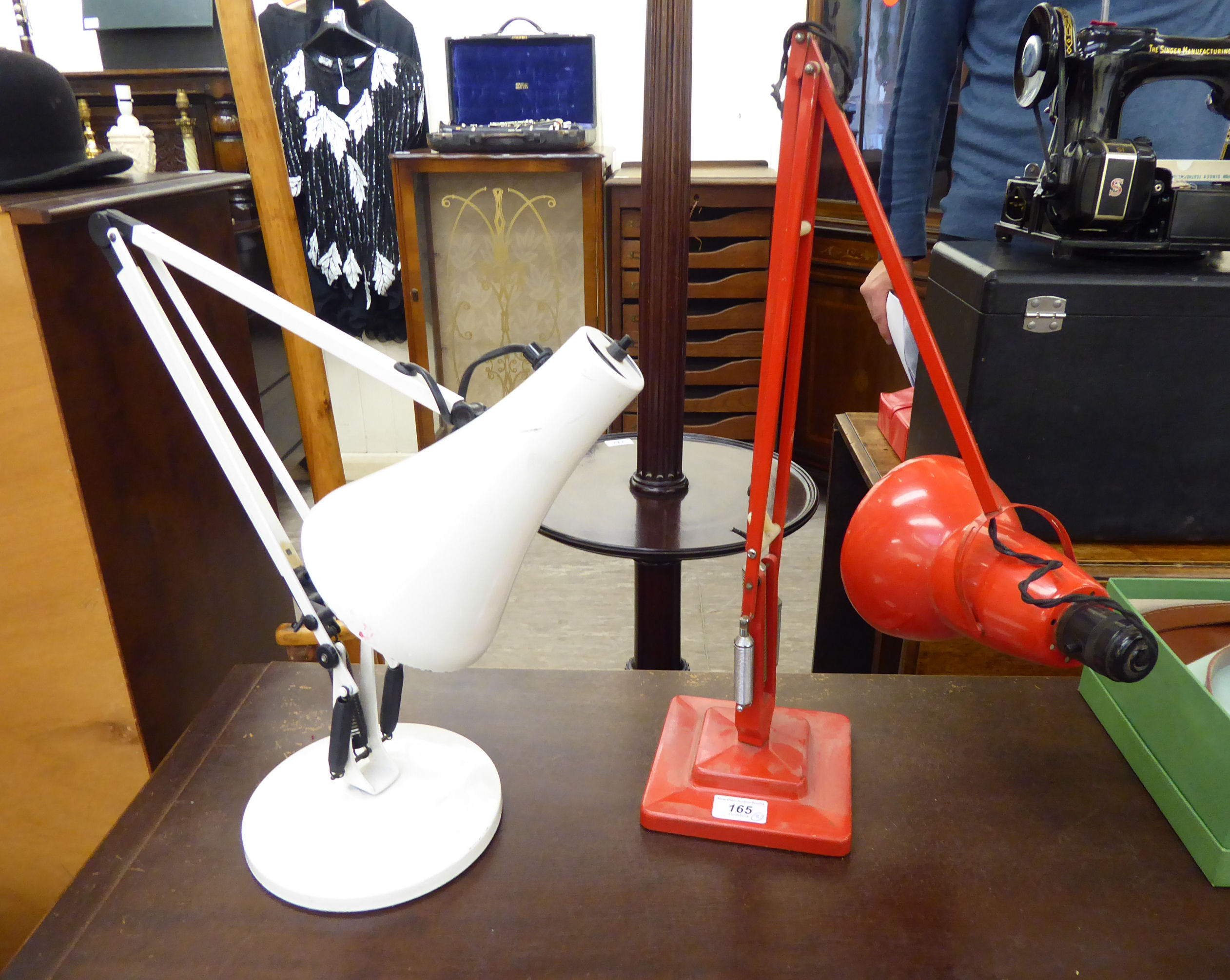 Two similar anglepoise style table lamps CA