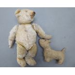 A 1930s mohair Teddy bear with button eyes and mobile limbs 16''h;