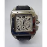 A replica of a stainless steel cased Cartier Santos 100 automatic wristwatch,