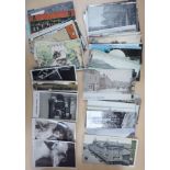 Uncollated used and unused postcards: to include Victorian parlour scenes CS