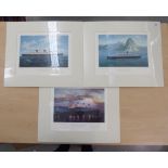 John Young - 'The Queen Mary' Limited Edition print 144/850 bearing signatures 11'' x 14'';