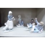 Ceramic ornaments: to include a Nao porcelain figure,