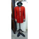 An Irish Guards Home Service dress jacket and cap RAB