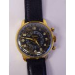 A 1950/60s Webster Sports Chronograph gold plated stainless steel cased wristwatch,