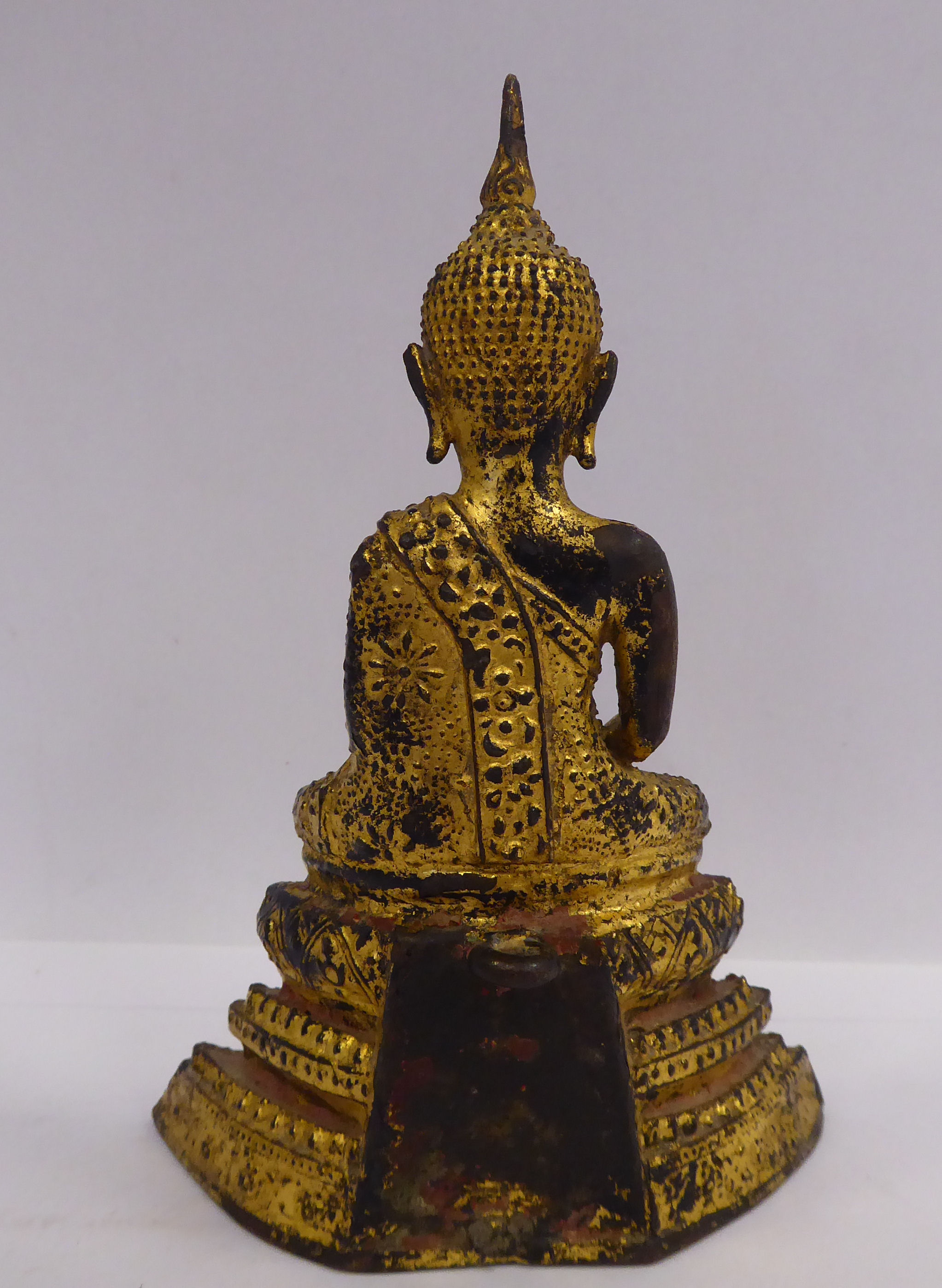 An 'antique' Asian cast gilt bronze figure, - Image 4 of 5