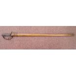 An early 20thC British Infantry sword with a wire bound shagreen handgrip,