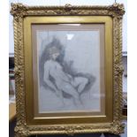 20thC British School - a reclining nude pastel 19'' x 15'' framed